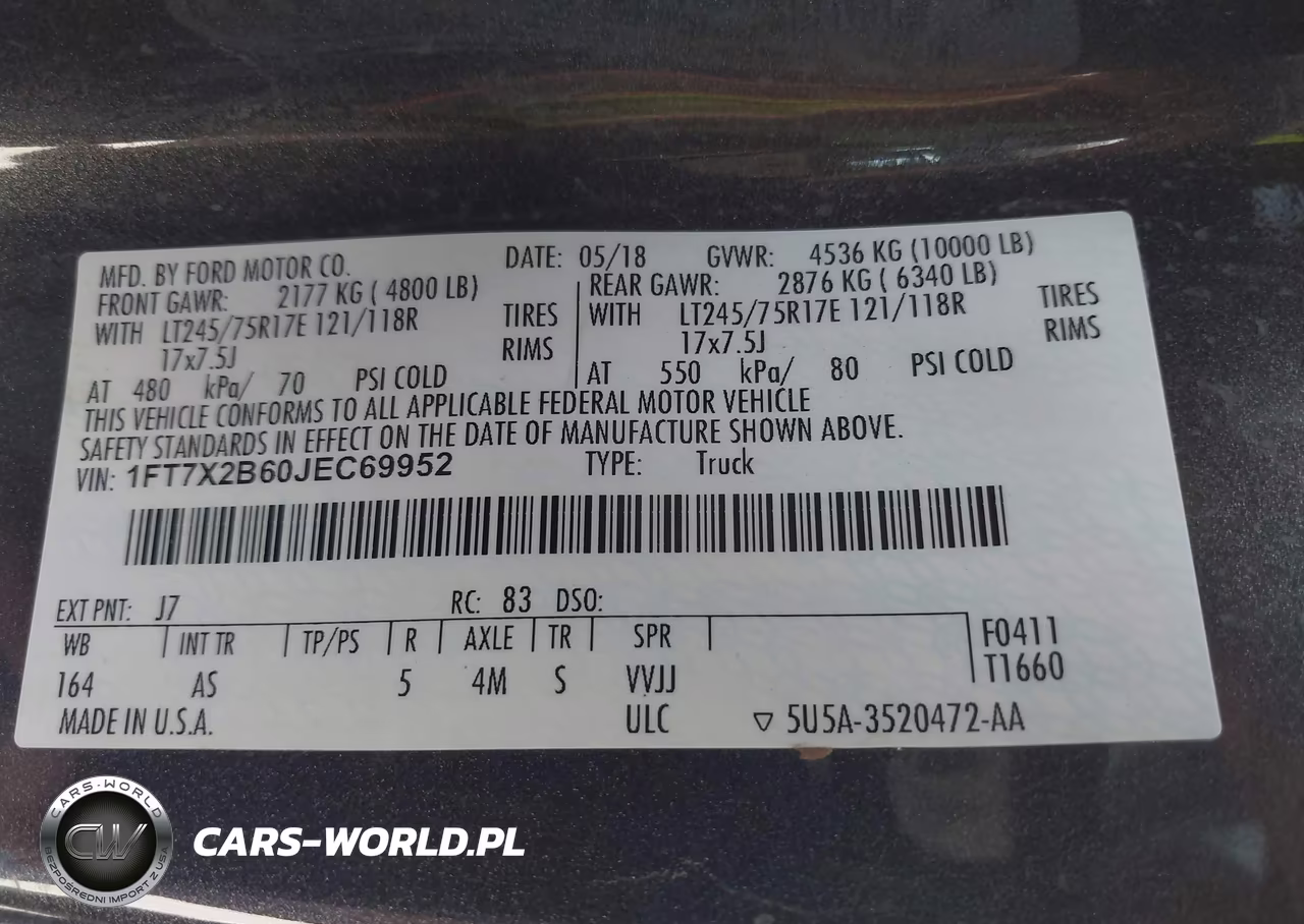 2018 Ford F-250 Lariat-Xl-Xlt VIN:1FT7X2B60JEC69952 - 9
