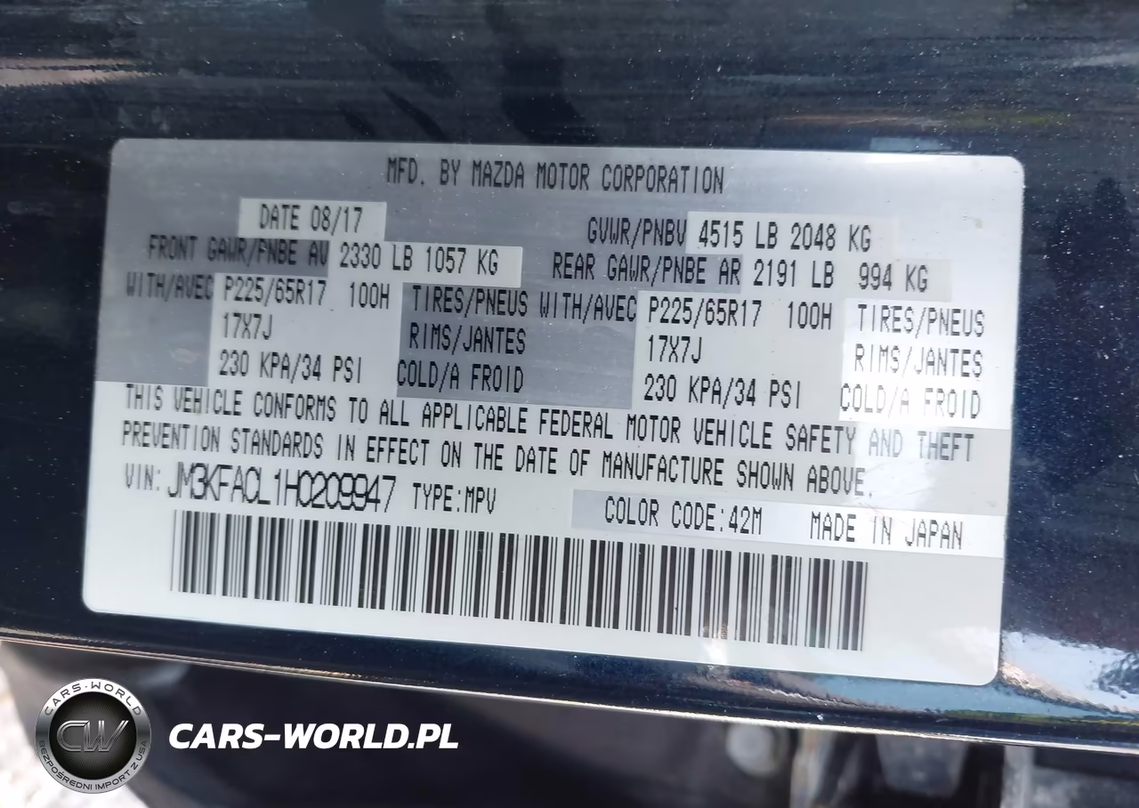 2017 Mazda Cx-5 Touring VIN:JM3KFACL1H0209947 - 9