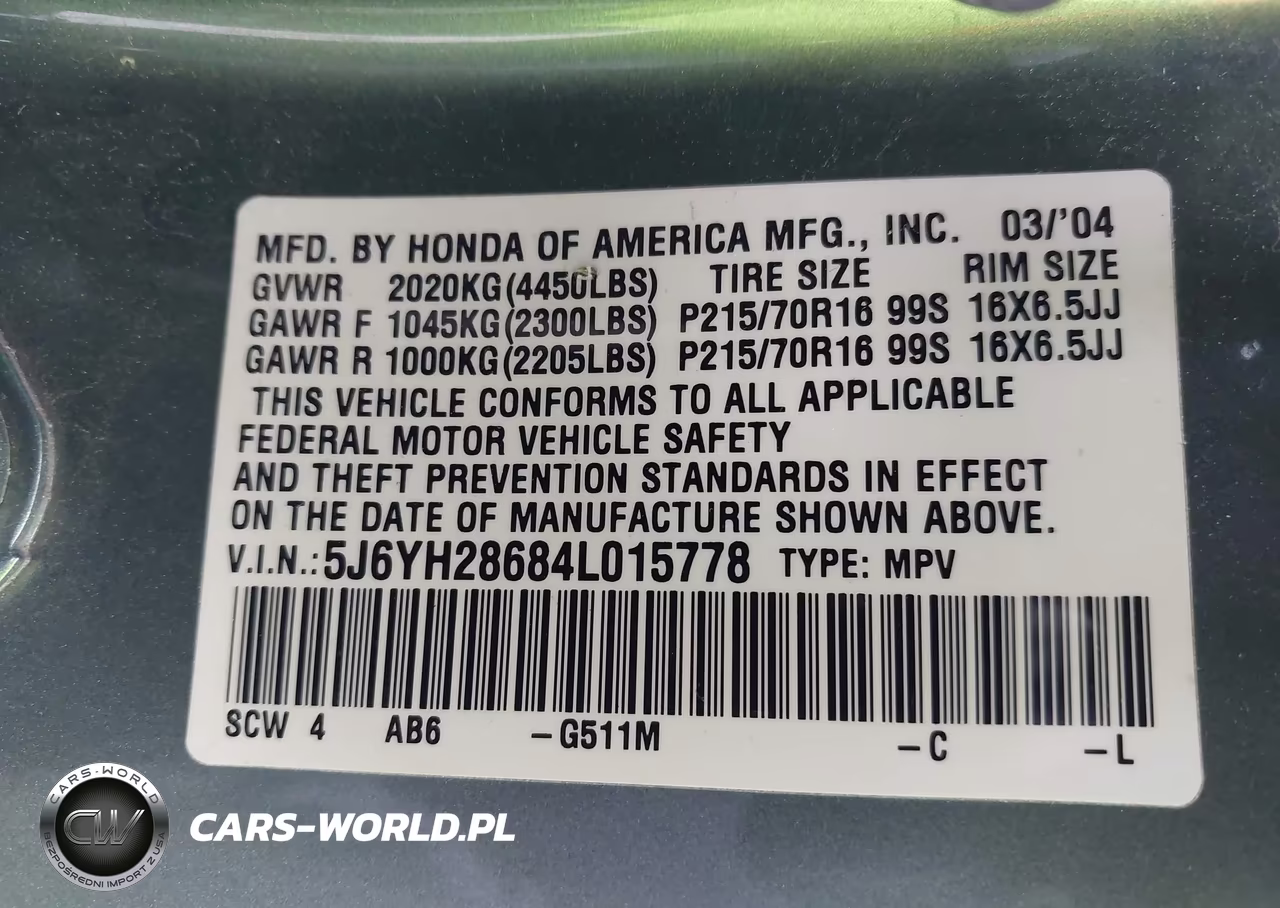 2004 Honda Element Ex VIN:5J6YH28684L015778 - 9