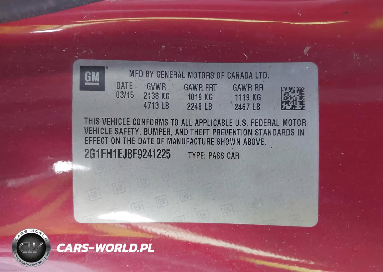 2015 Chevrolet Camaro 1Ss VIN:2G1FH1EJ8F9241225 - 9