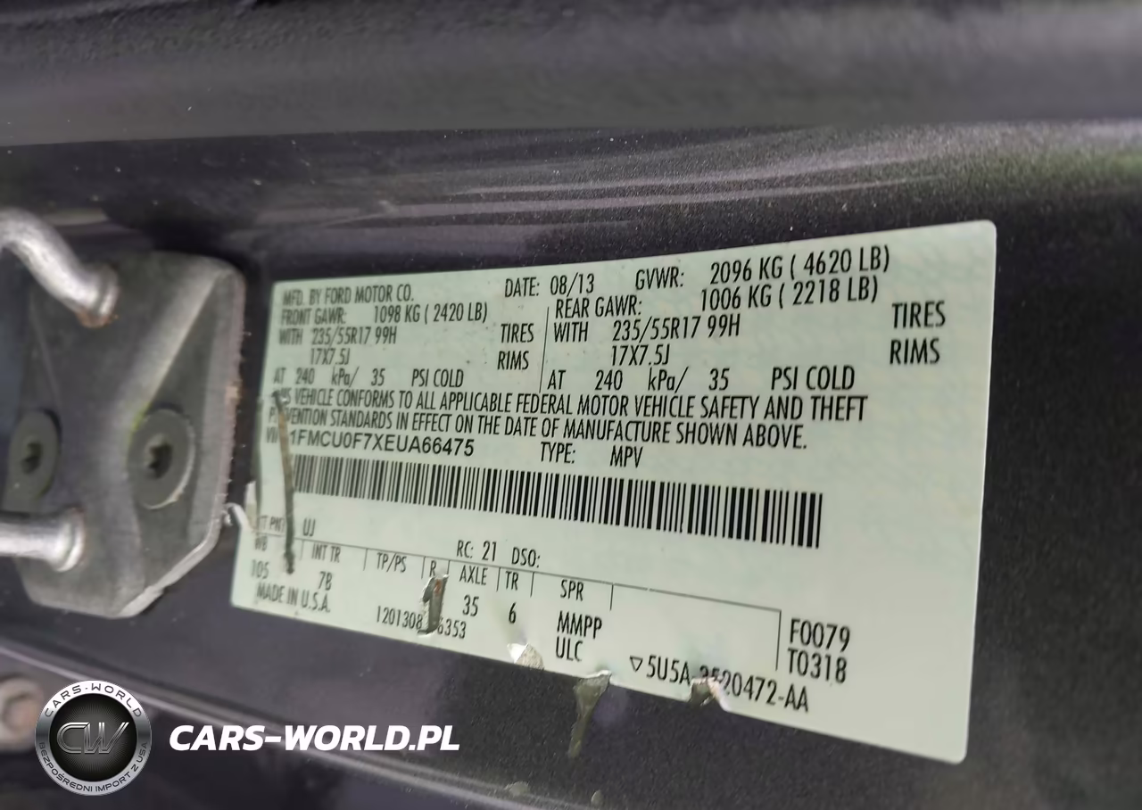 2014 Ford Escape S VIN:1FMCU0F7XEUA66475 - 9