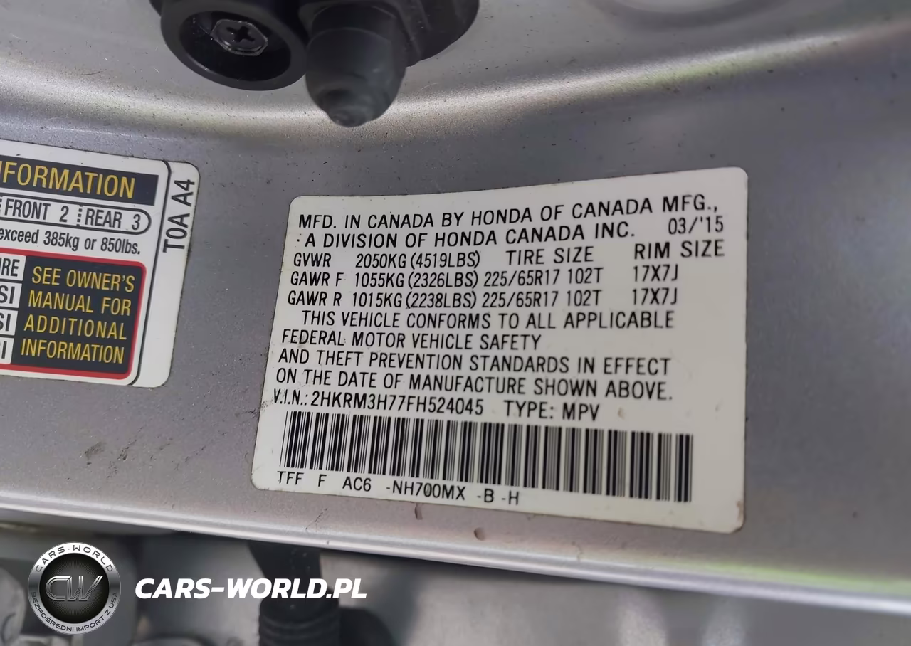2015 Honda Cr-V Ex-L VIN:2HKRM3H77FH524045 - 9