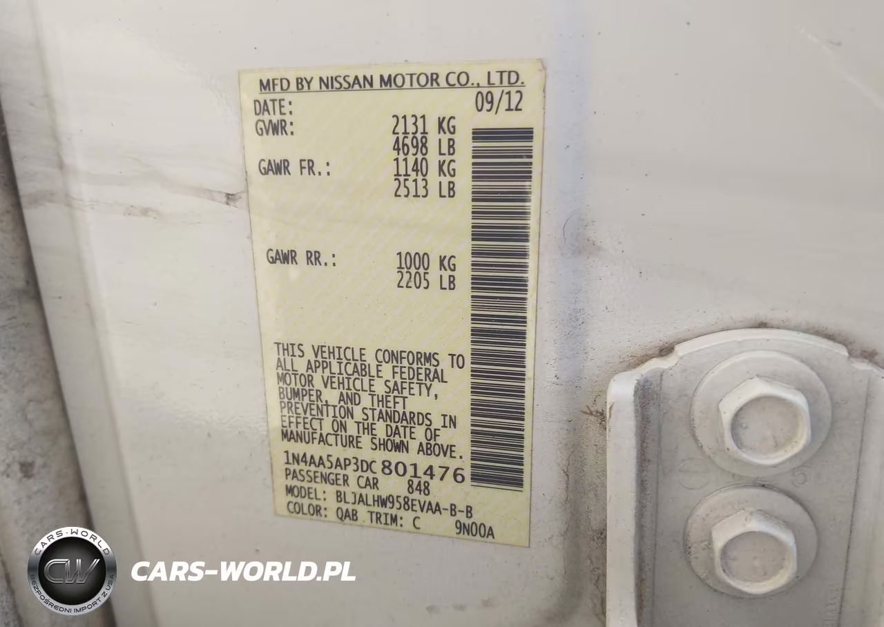 2013 Nissan Maxima 3.5 Sv VIN:1N4AA5AP3DC801476 - 9