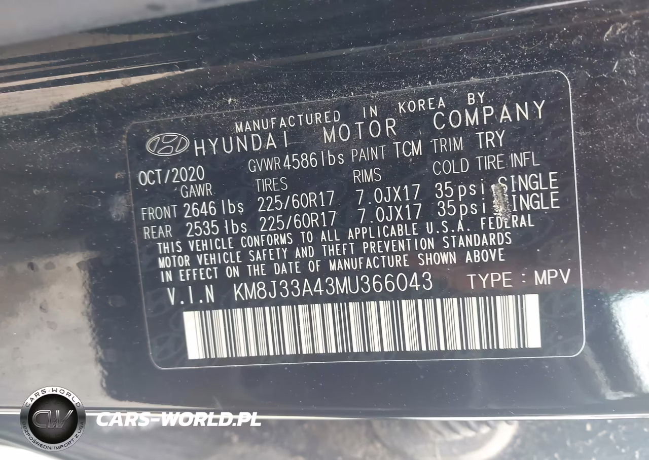 2021 Hyundai Tucson Value VIN:KM8J33A43MU366043 - 9