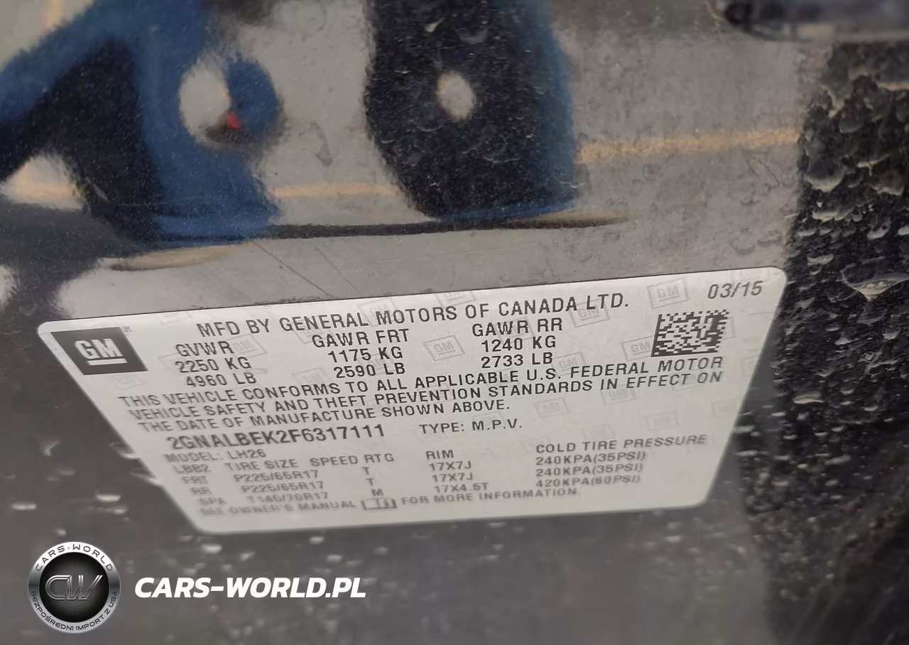 2015 Chevrolet Equinox 1Lt VIN:2GNALBEK2F6317111 - 9