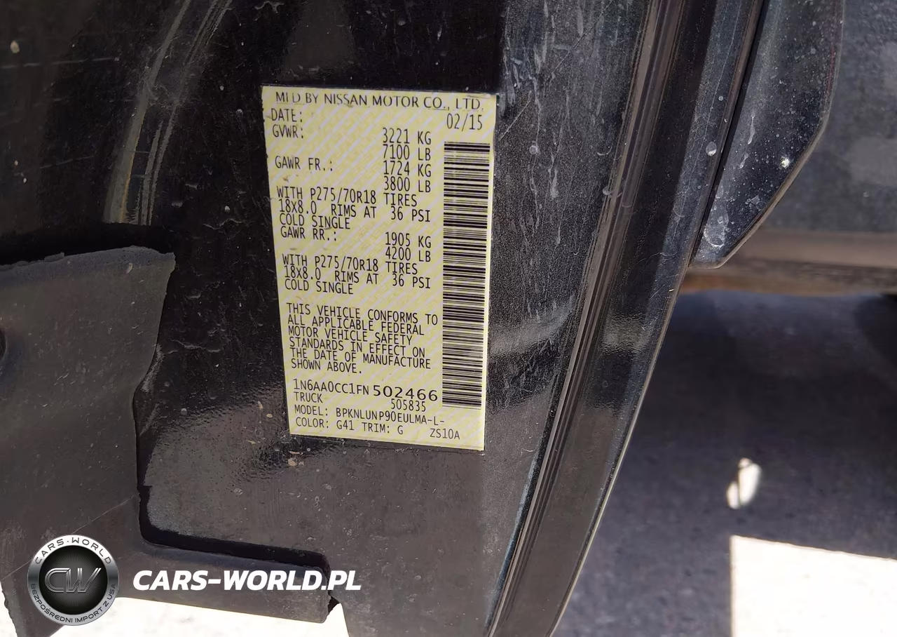 2015 Nissan Titan Pro-4X-S-Sv VIN:1N6AA0CC1FN502466 - 9