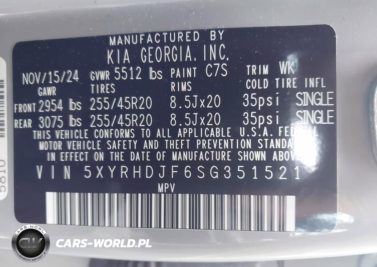2025 Kia Sorento Ex VIN:5XYRHDJF6SG351521 - 9