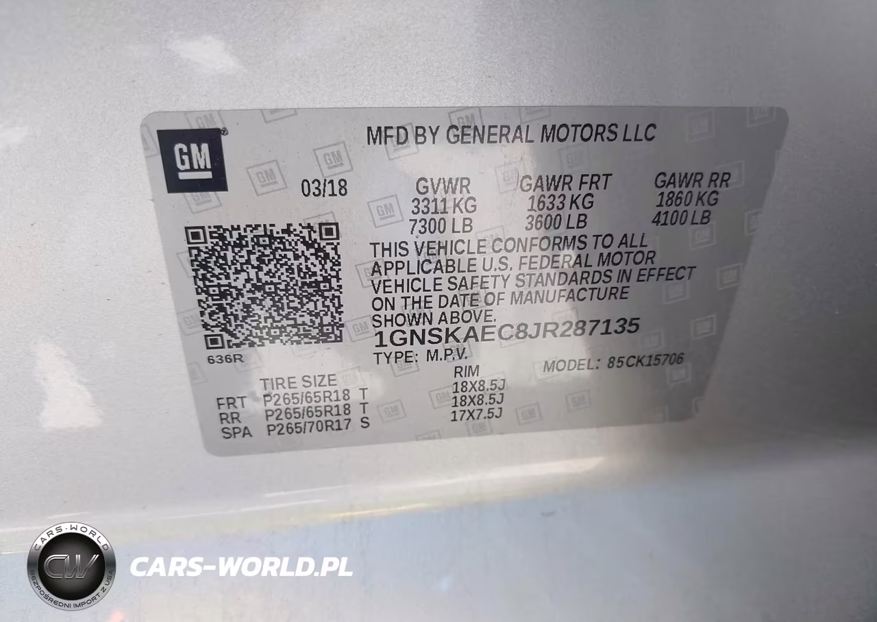 2018 Chevrolet Tahoe Ls VIN:1GNSKAEC8JR287135 - 9