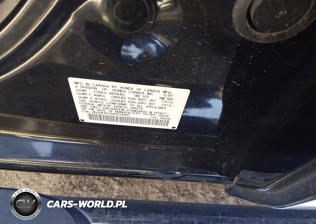 2008 Honda Ridgeline Rtl VIN:2HJYK16558H521482 - 9