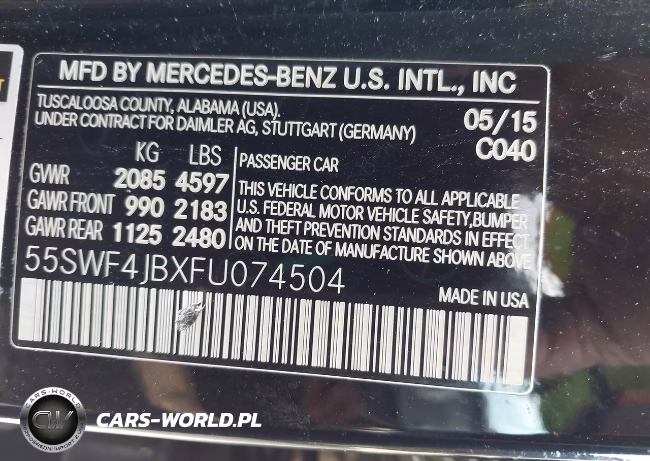2015 Mercedes-Benz C 300 VIN:55SWF4JBXFU074504 - 9