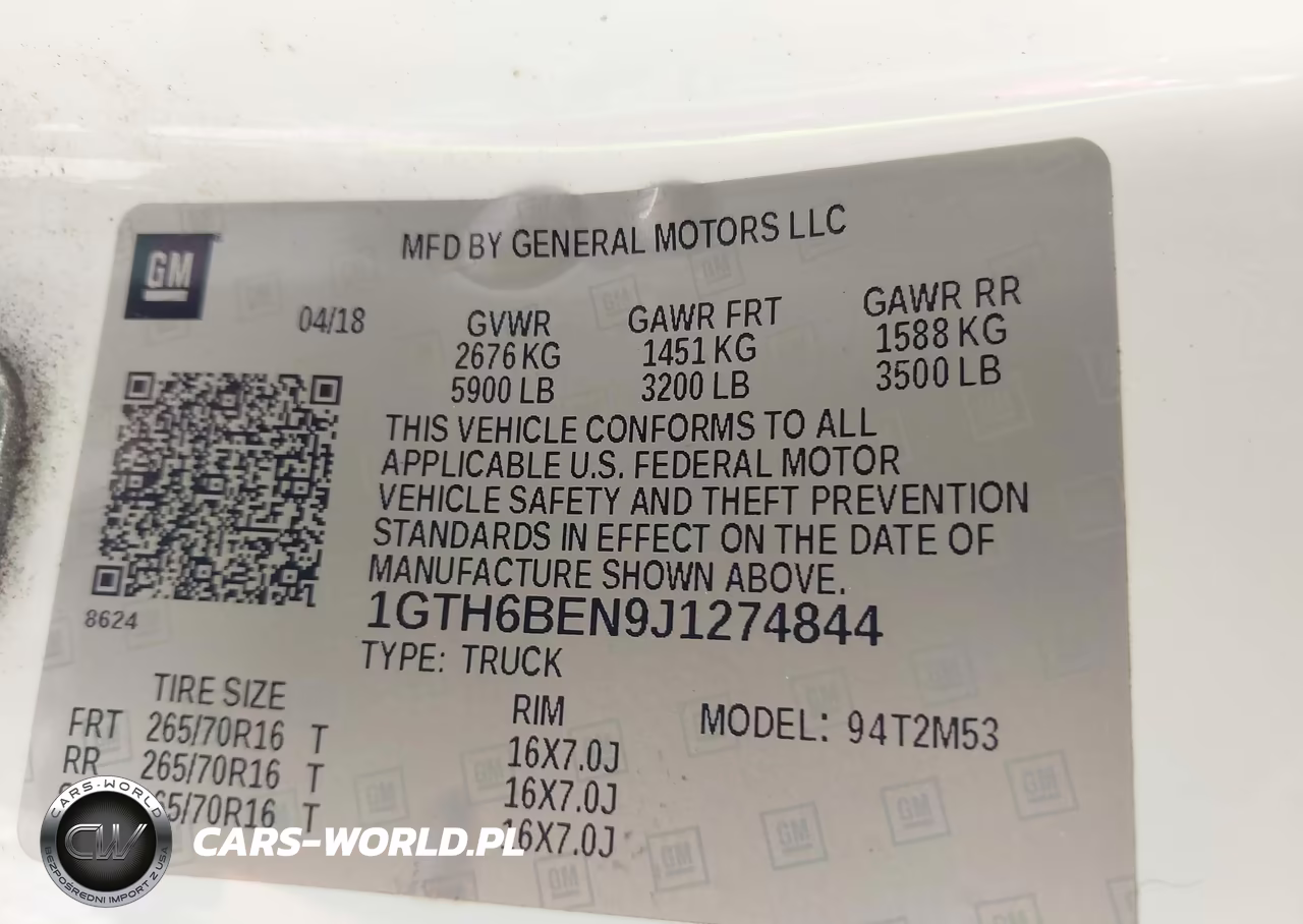 2018 GMC Canyon 4Wd VIN:1GTH6BEN9J1274844 - 9