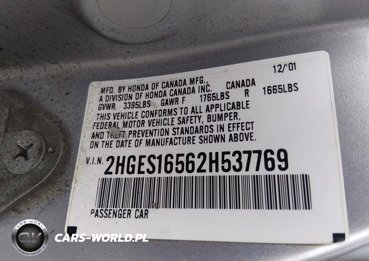 2002 Honda Civic Lx VIN:2HGES16562H537769 - 9