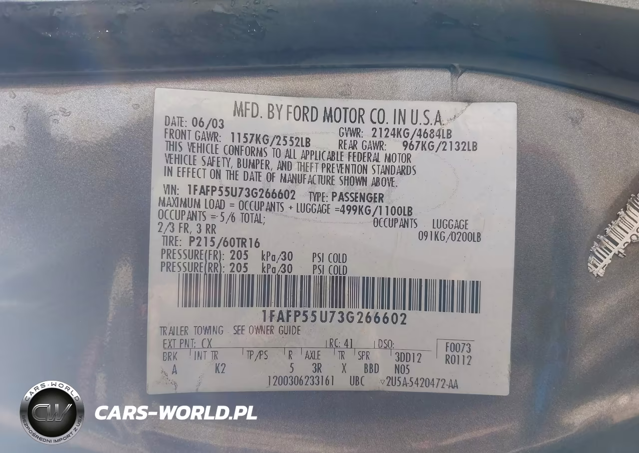 2003 Ford Taurus Ses VIN:1FAFP55U73G266602 - 9