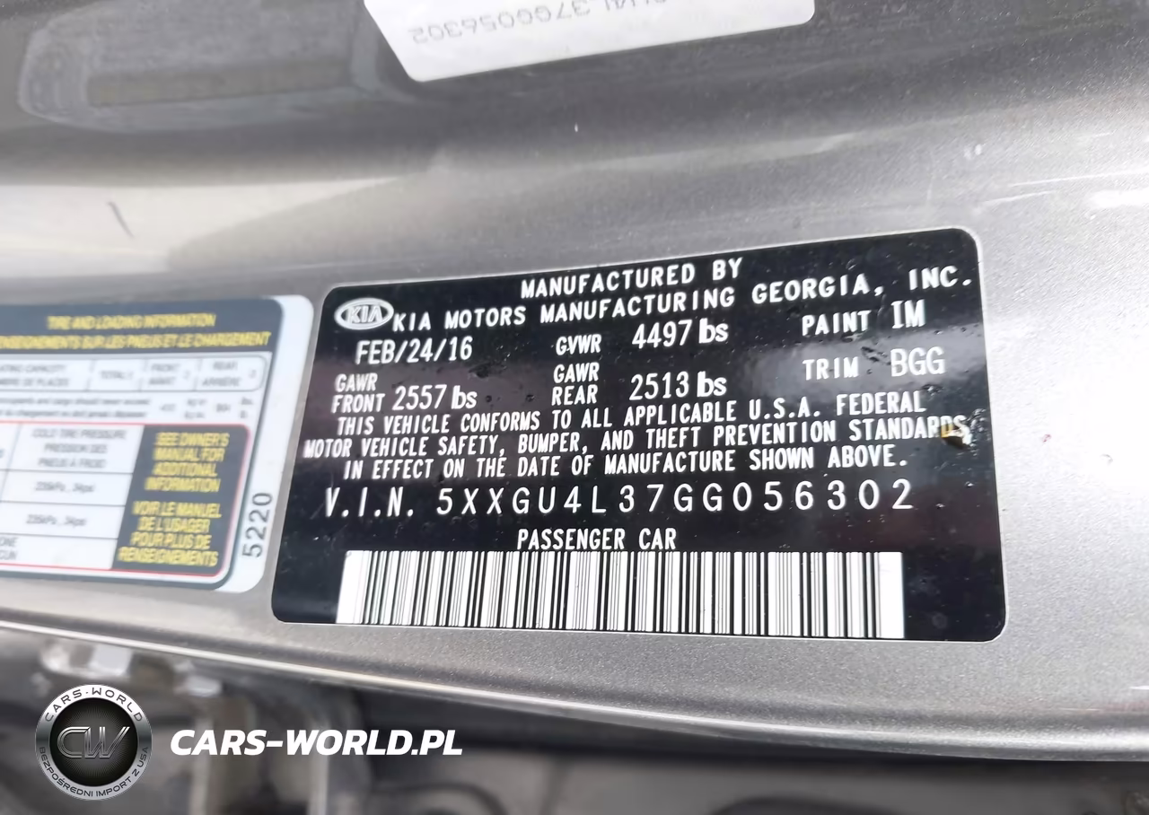 2016 Kia Optima Ex VIN:5XXGU4L37GG056302 - 9