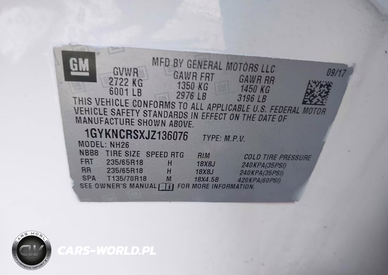 2018 Cadillac Xt5 Luxury VIN:1GYKNCRSXJZ136076 - 9