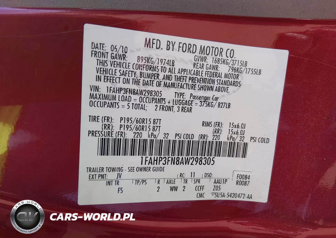 2010 Ford Focus Se VIN:1FAHP3FN8AW298305 - 9