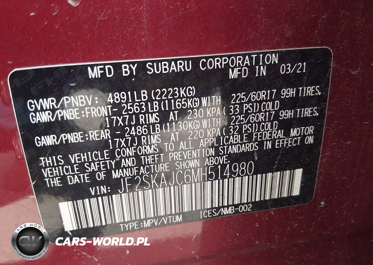 2021 Subaru Forester Premium VIN:JF2SKAJC6MH514980 - 9