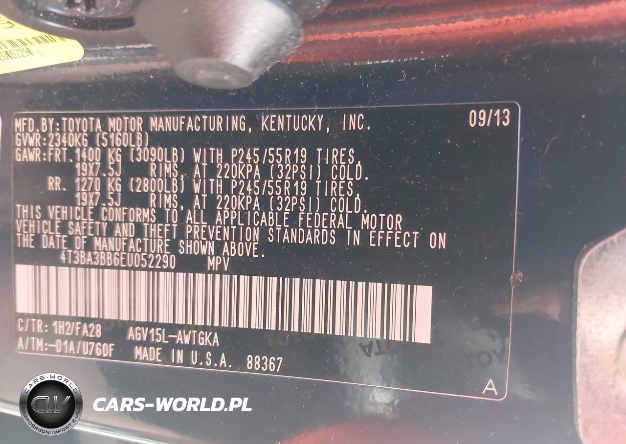 2014 Toyota Venza Le VIN:4T3BA3BB6EU052290 - 9