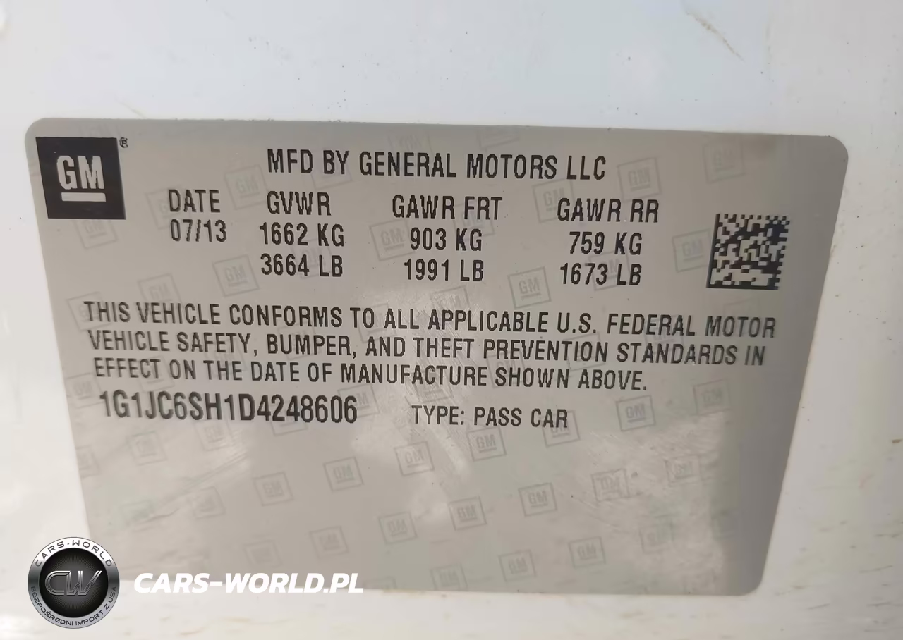 2013 Chevrolet Sonic Lt Auto VIN:1G1JC6SH1D4248606 - 9