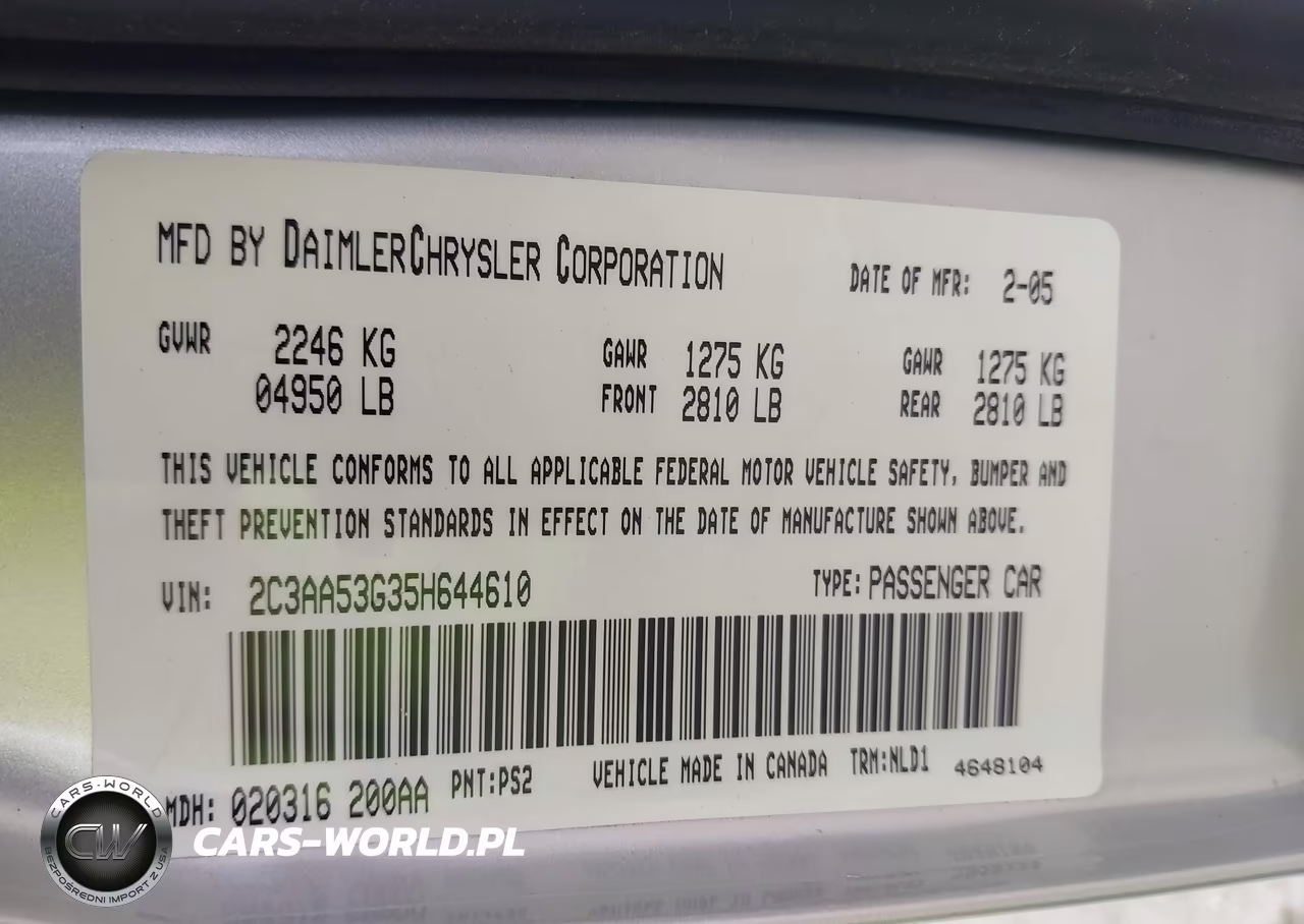 2005 Chrysler 300 Touring VIN:2C3AA53G35H644610 - 9