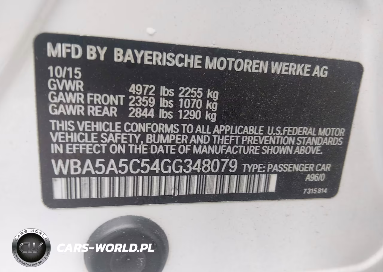 2016 BMW 528I VIN:WBA5A5C54GG348079 - 9