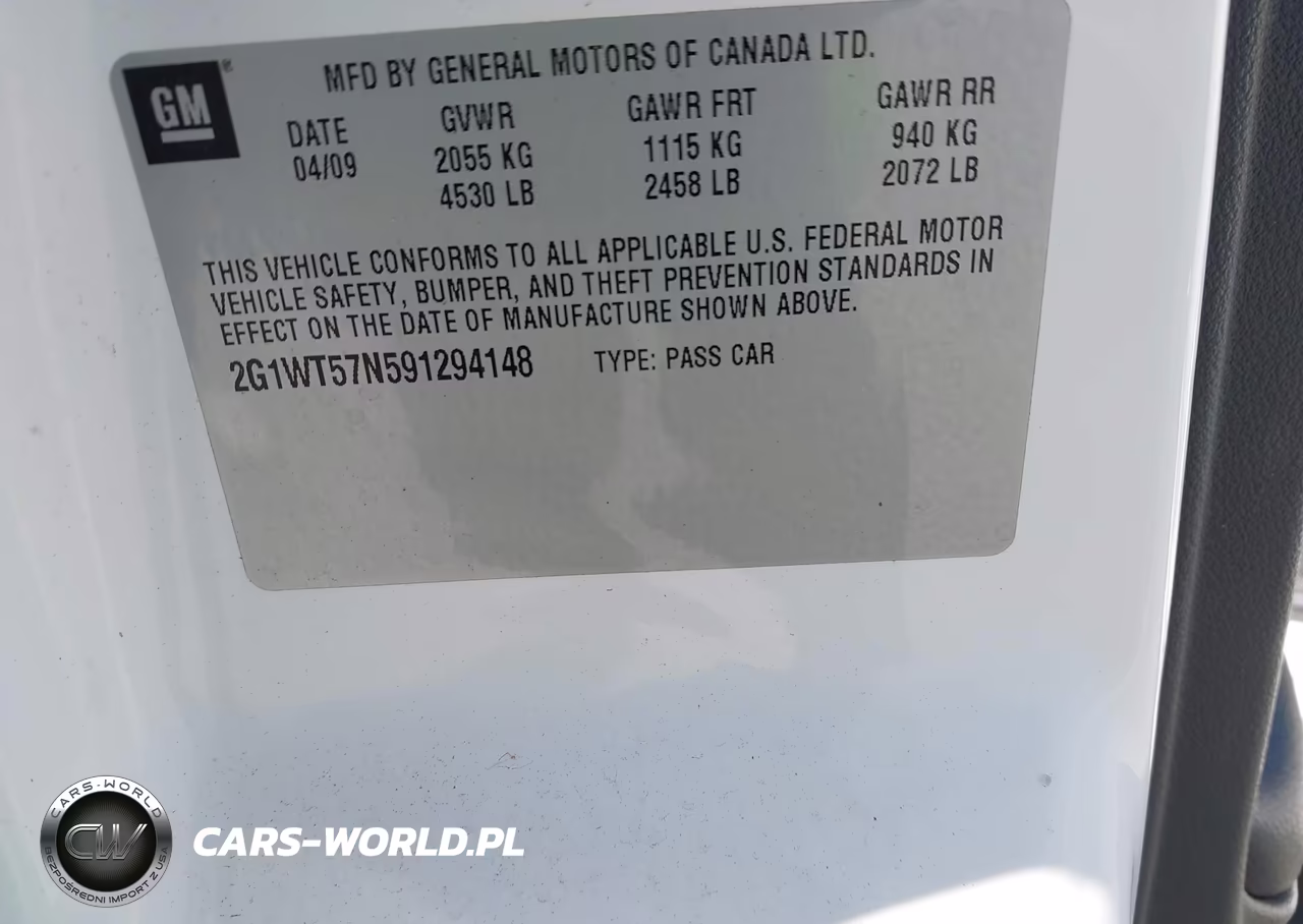 2009 Chevrolet Impala Lt VIN:2G1WT57N591294148 - 9