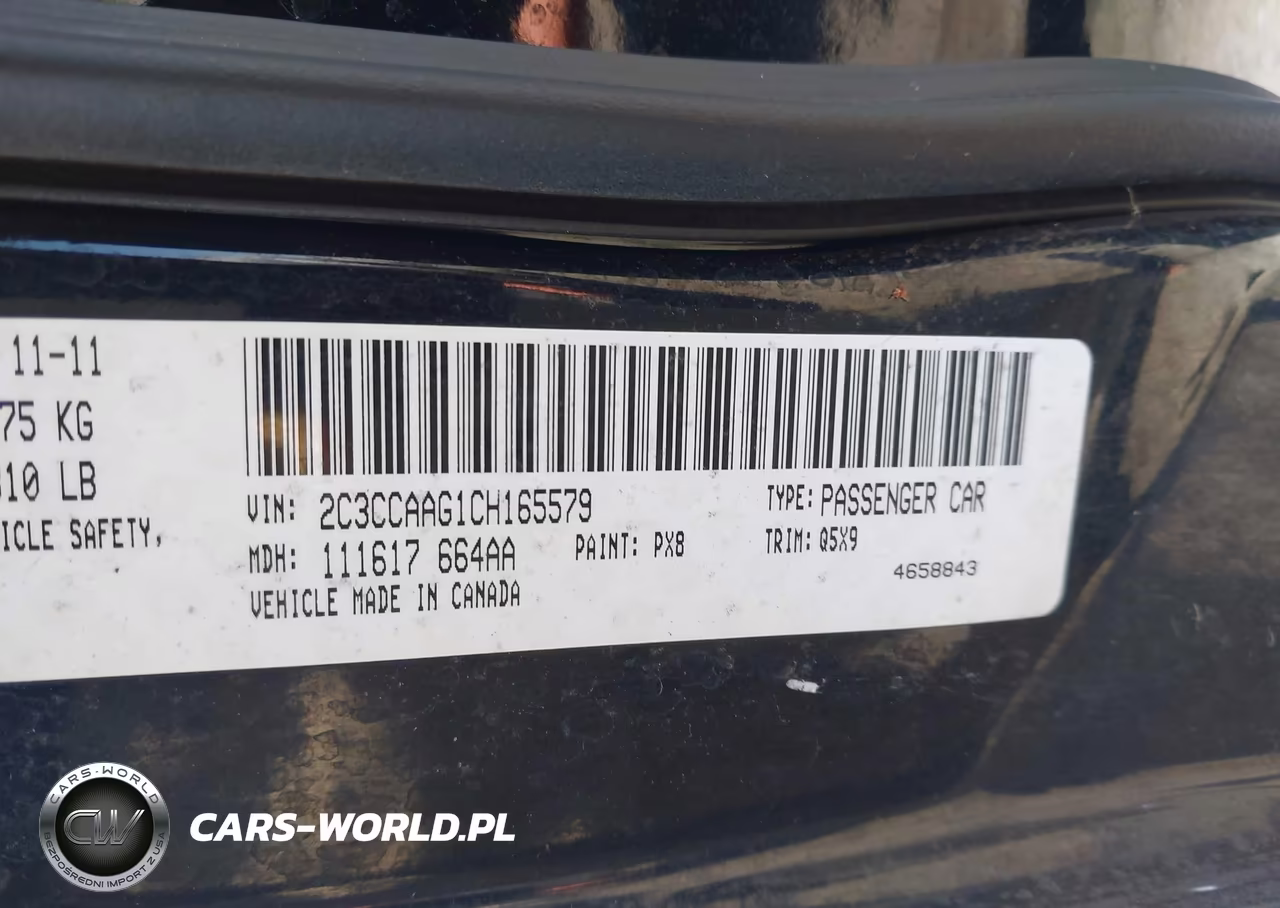 2012 Chrysler 300 VIN:2C3CCAAG1CH165579 - 9