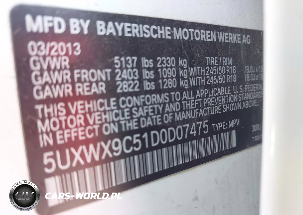 2013 BMW X3 xDrive28I VIN:5UXWX9C51D0D07475 - 9