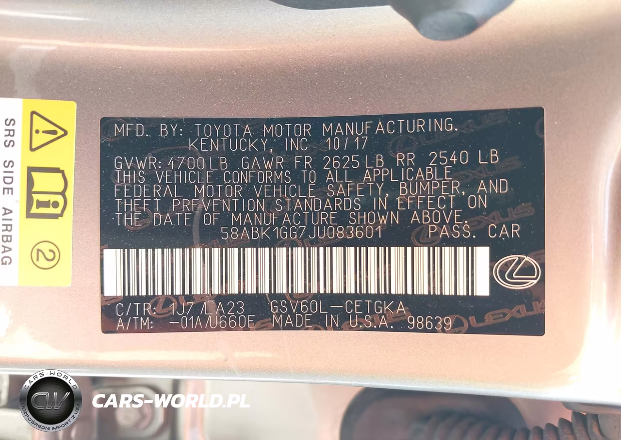 2018 Lexus Es 350 VIN:58ABK1GG7JU083601 - 9
