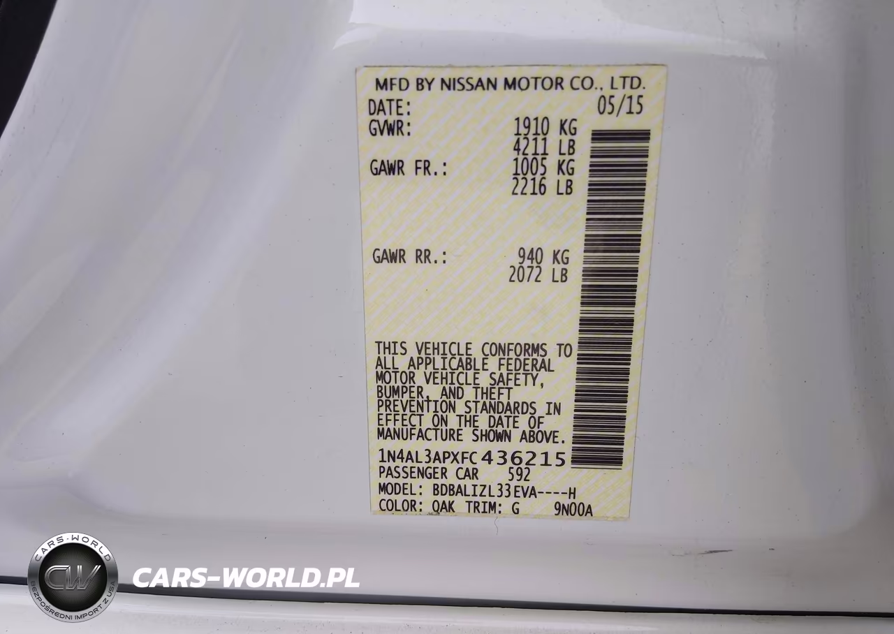 2015 Nissan Altima 2.5 Sv VIN:1N4AL3APXFC436215 - 9