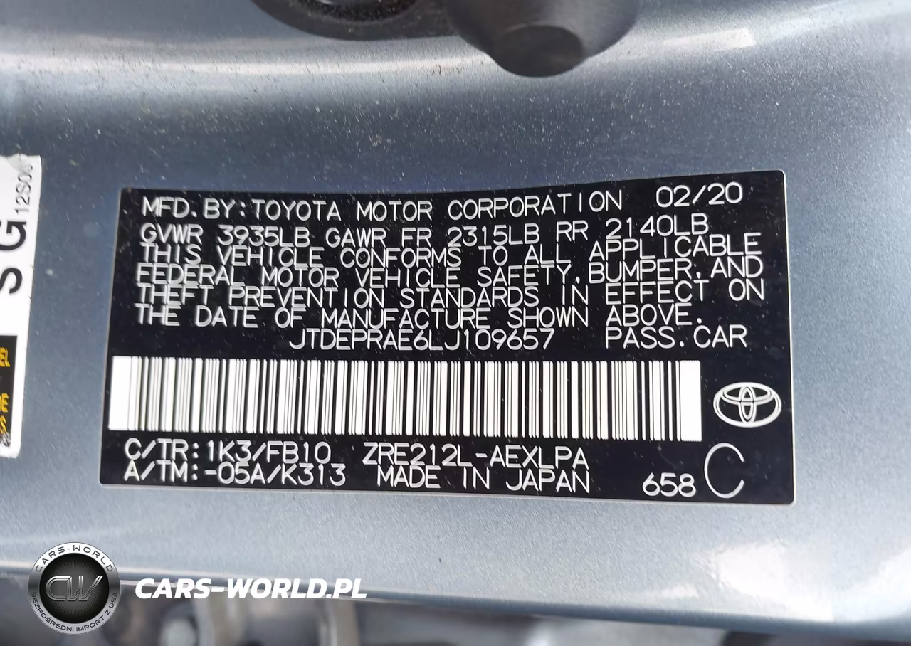 2020 Toyota Corolla Le VIN:JTDEPRAE6LJ109657 - 9