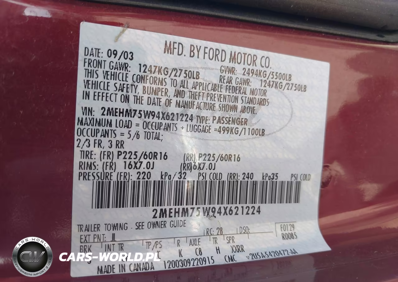 2004 Mercury Grand Marquis Ls VIN:2MEHM75W94X621224 - 9