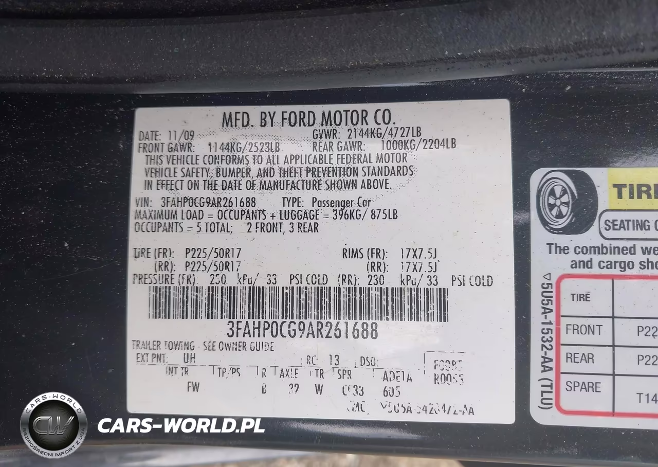 2010 Ford Fusion Sel VIN:3FAHP0CG9AR261688 - 9
