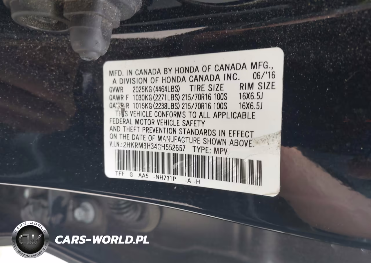 2016 Honda Cr-V Lx VIN:2HKRM3H34GH552657 - 9