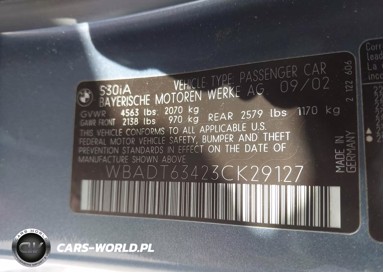 2003 BMW 530Ia VIN:WBADT63423CK29127 - 9