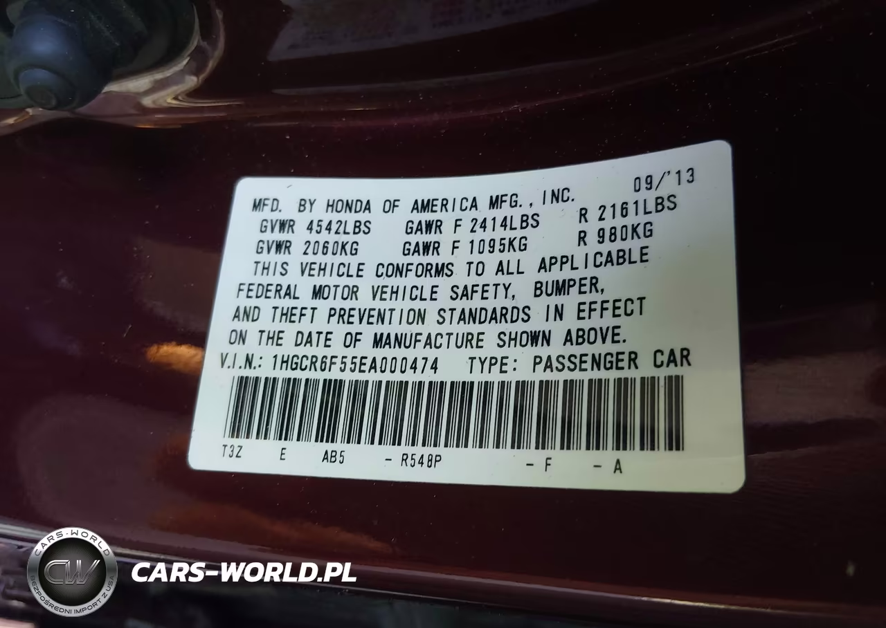 2014 Honda Accord Hybrid Ex-L VIN:1HGCR6F55EA000474 - 9