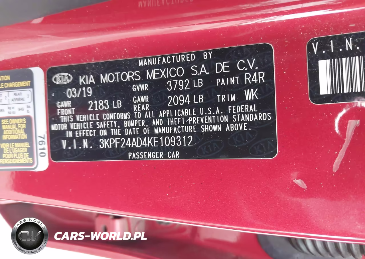 2019 Kia Forte Lxs VIN:3KPF24AD4KE109312 - 9