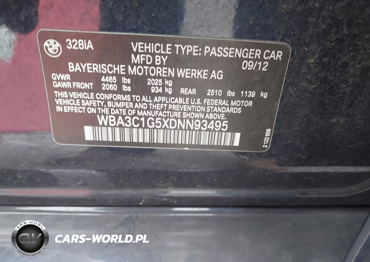2013 BMW 328I VIN:WBA3C1G5XDNN93495 - 9