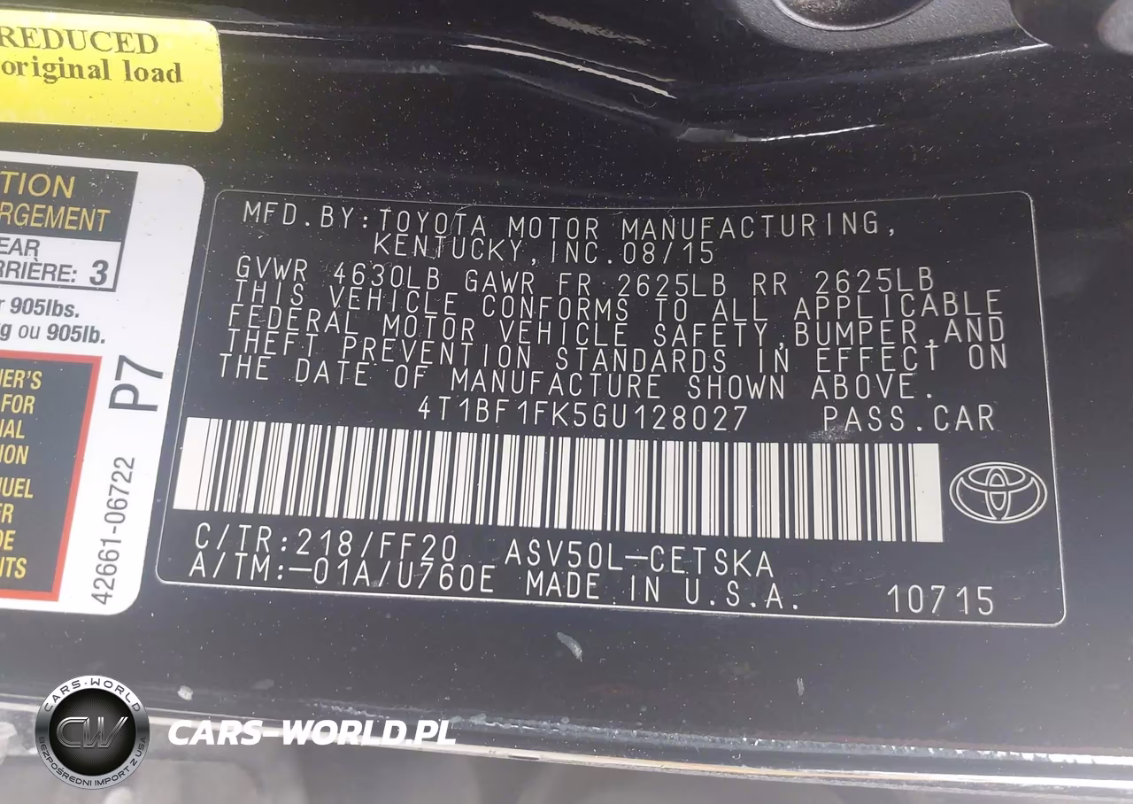 2016 Toyota Camry Se VIN:4T1BF1FK5GU128027 - 9