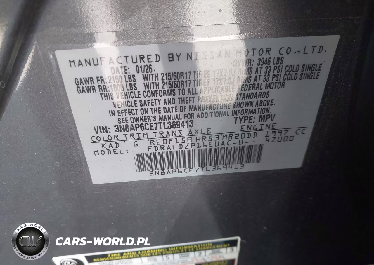 2026 Nissan Kicks Sv VIN:3N8AP6CE7TL369413 - 9