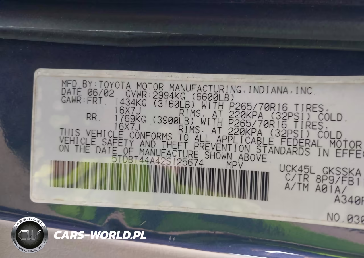 2002 Toyota Sequoia Sr5 V8 VIN:5TDBT44A42S125674 - 9