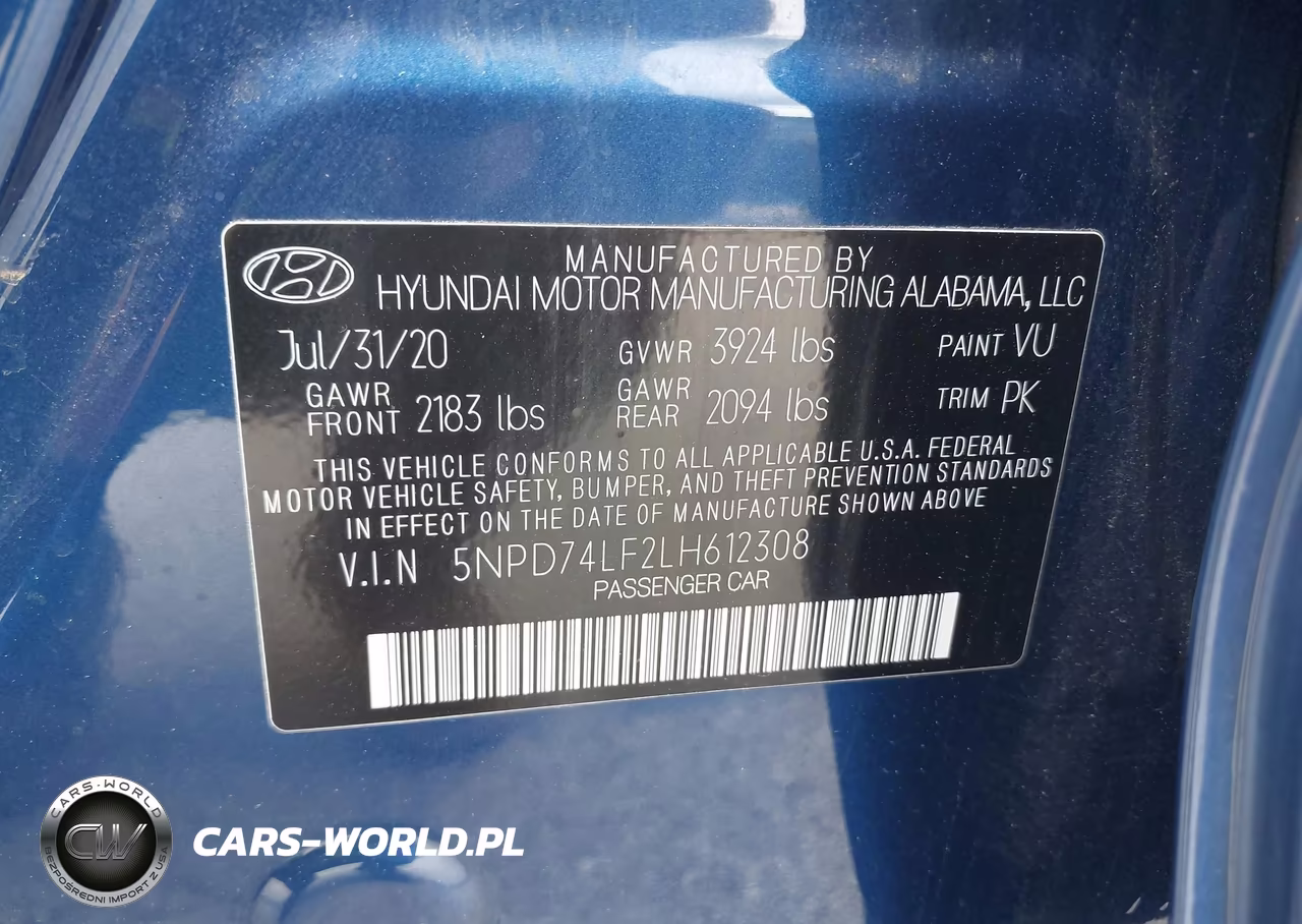 2020 Hyundai Elantra Se VIN:5NPD74LF2LH612308 - 9