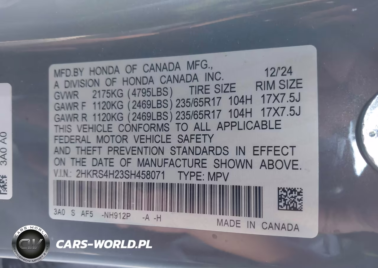 2025 Honda Cr-V Lx Awd VIN:2HKRS4H23SH458071 - 9