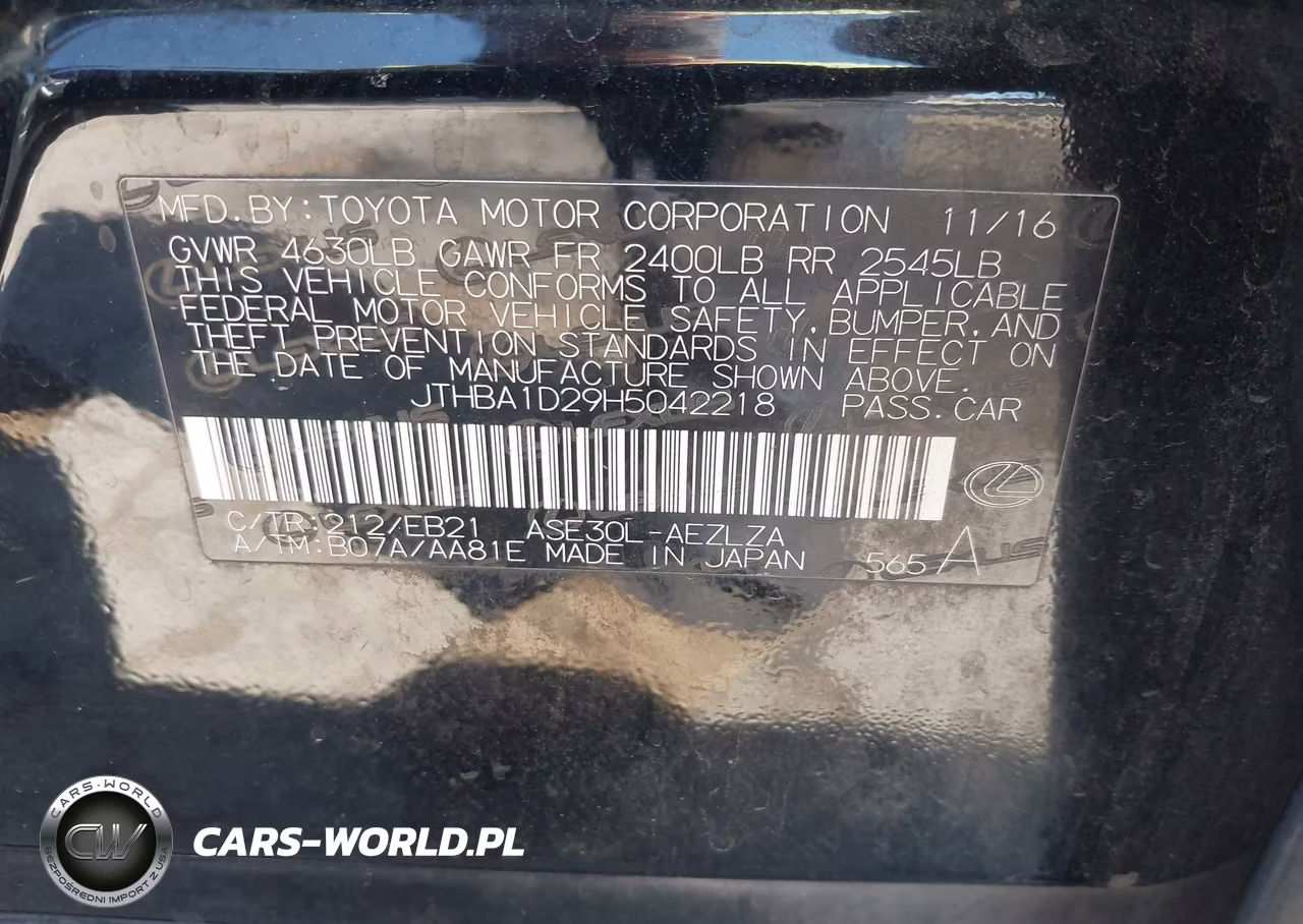 2017 Lexus Is 200T VIN:JTHBA1D29H5042218 - 9