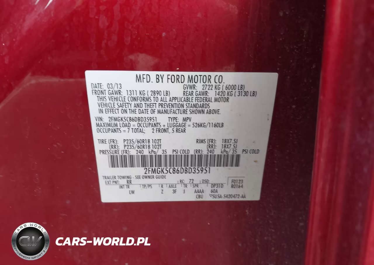 2013 Ford Flex Sel VIN:2FMGK5C86DBD35951 - 9