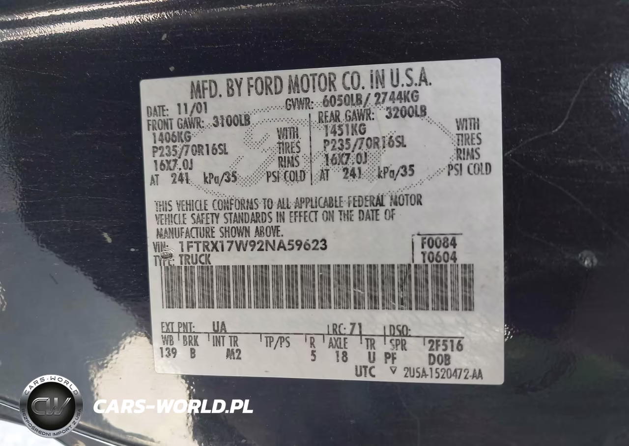 2002 Ford F-150 Lariat-Xl-Xlt VIN:1FTRX17W92NA59623 - 9