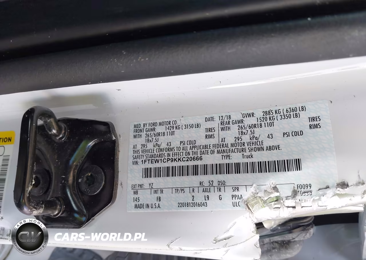 2019 Ford F-150 Xlt VIN:1FTEW1CP9KKC20666 - 9