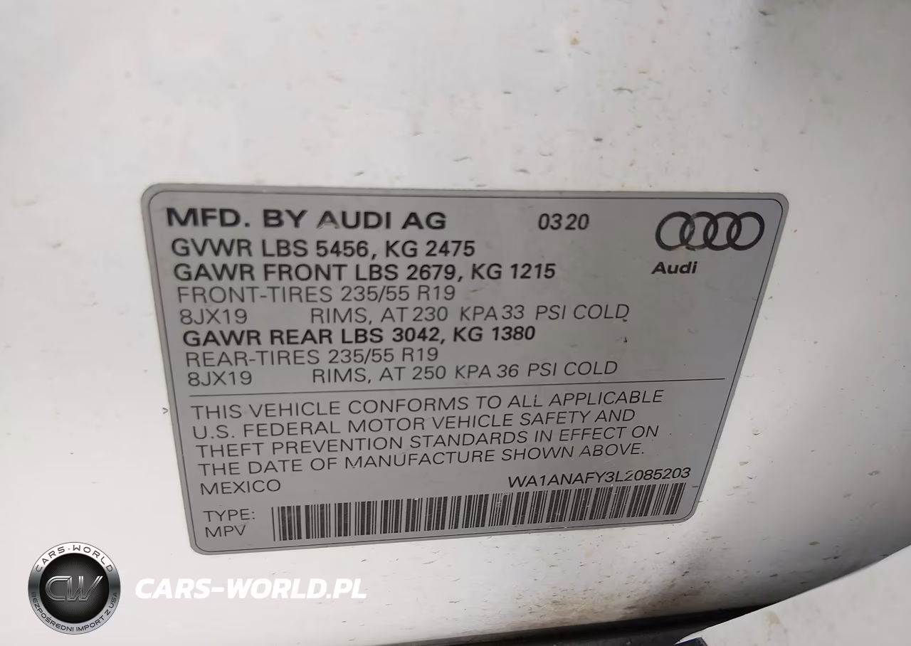 2020 Audi Q5 Premium 45 Tfsi Quattro S Tronic VIN:WA1ANAFY3L2085203 - 9