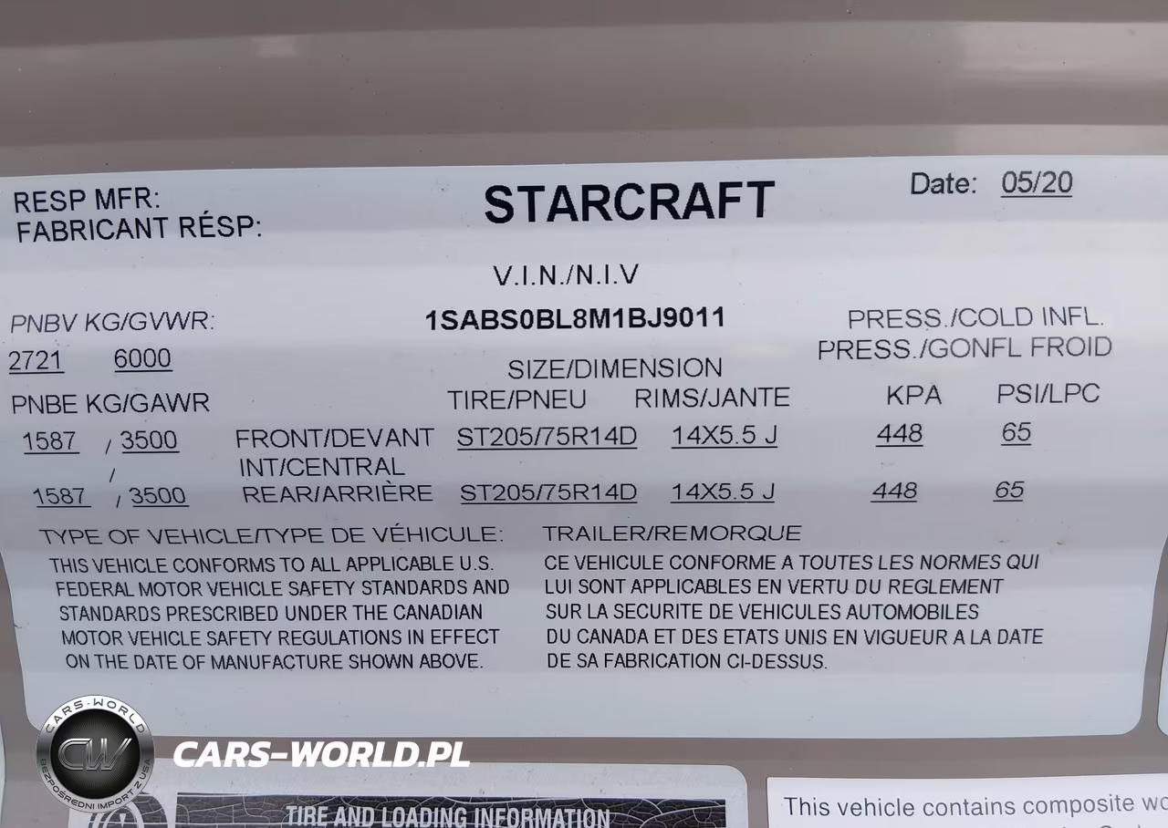 2021 Starcraft Other VIN:1SABS0BL8M1BJ9011 - 9