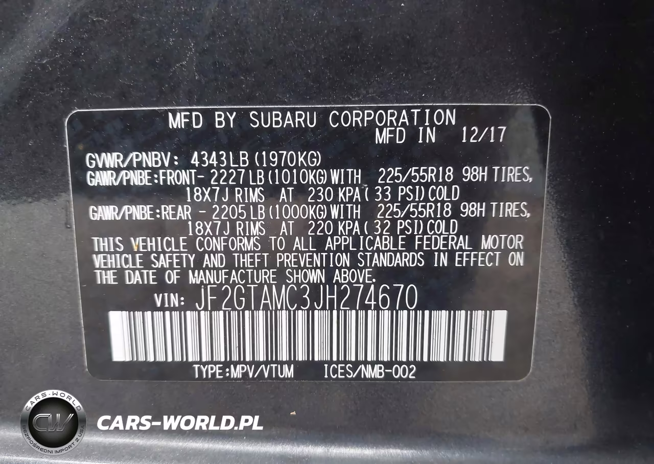 2018 Subaru Crosstrek 2.0I Limited VIN:JF2GTAMC3JH274670 - 9